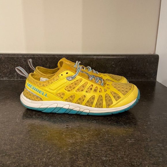Merrell Yellow and Blue barefoot shoes - Picture 2 of 8